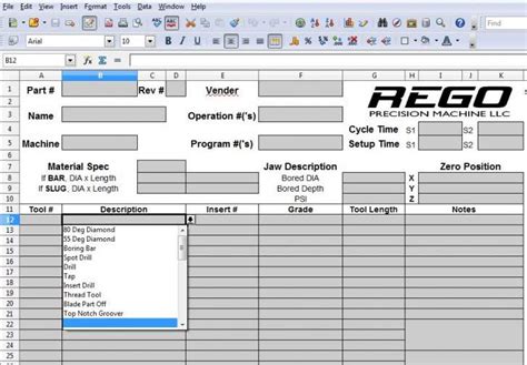 cnc machine setup spreadsheet|setting up a cnc machine.